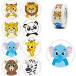 Round Wild Animal Stickers Assorted
